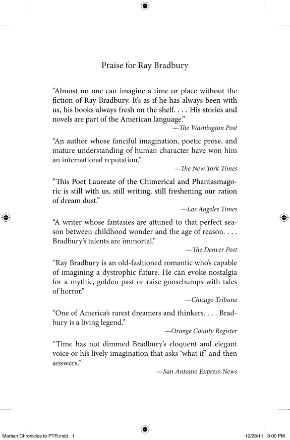 The Martian Chronicles by Ray Bradbury