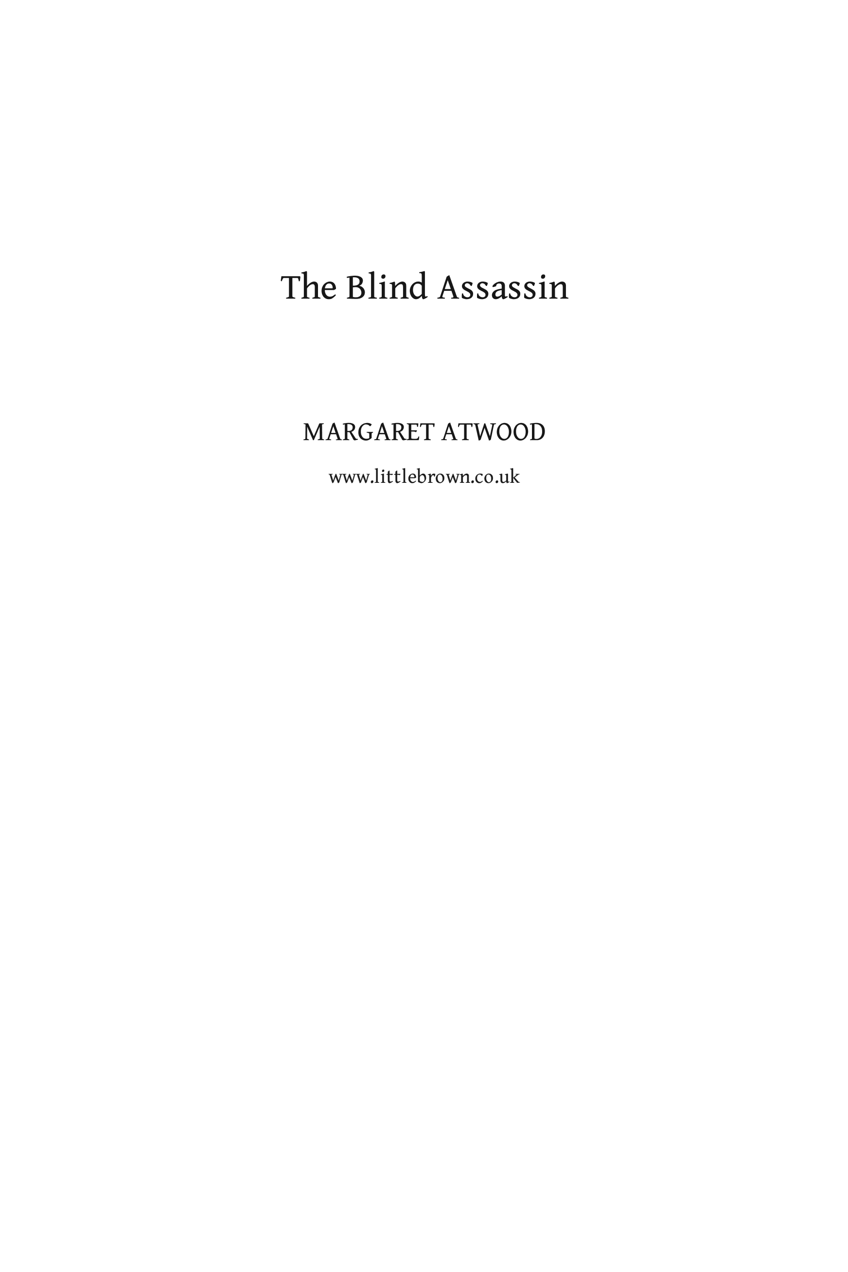 The Blind Assassin by Margaret Atwood