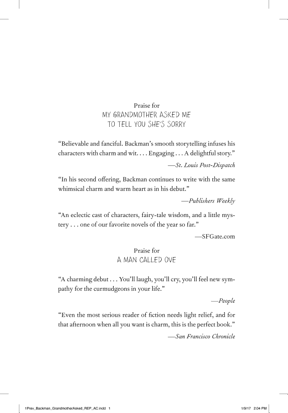My Grandmother Asked Me to Tell You She's Sorry by Fredrik Backman